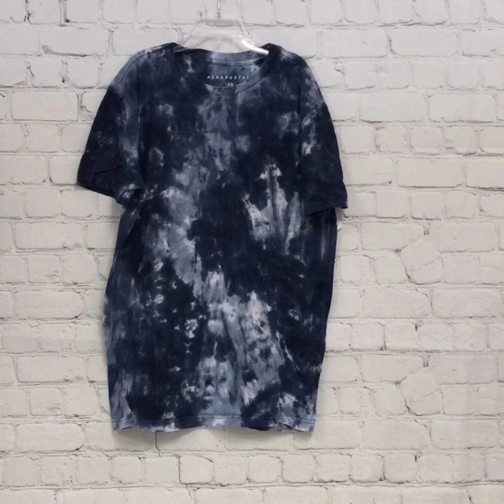 Aeropostale XS Boys Blue Tie Dye Short Sleeve Top